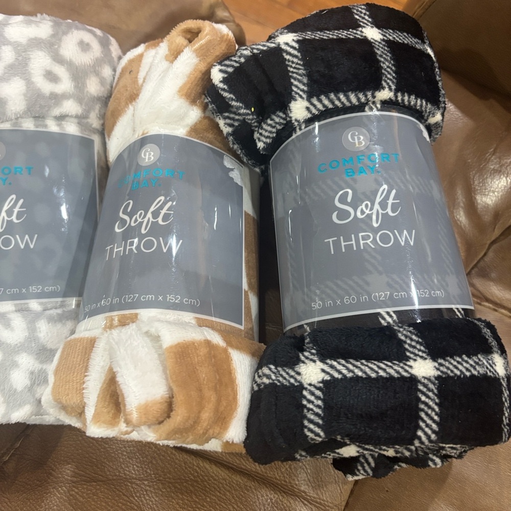 Choose one Soft Throw Blanket Collection - Pink, Gray, Tan gray cheetah